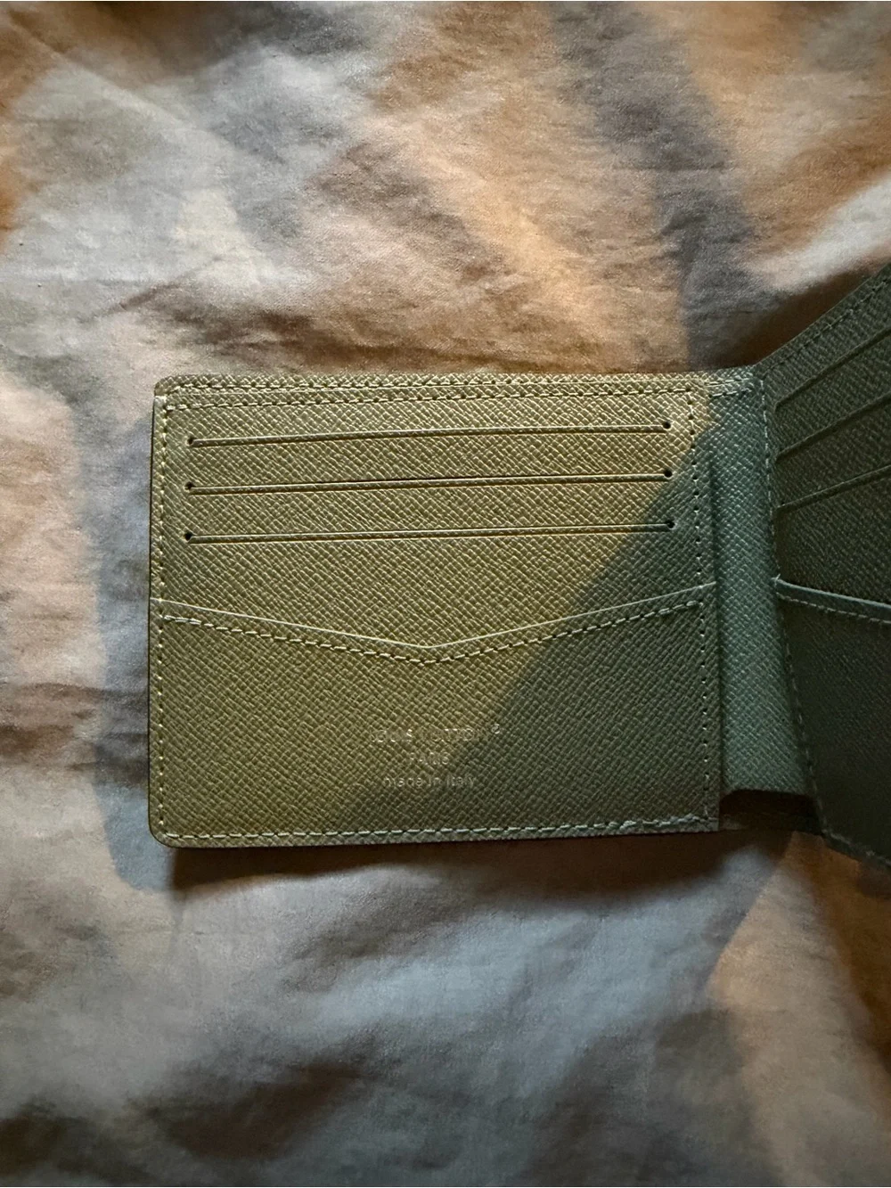 Louis Vuitton Monogram Eclipse Bi-Fold Wallet in Black and Olive Green